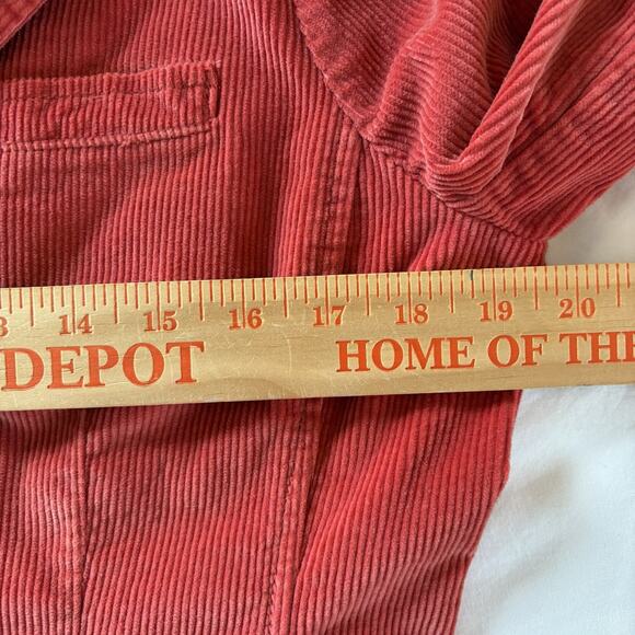 Talbots Coral/Red Corduroy Blazer Size 8 Classic 3-Button Jacket Fall Workwear - Picture 11 of 13